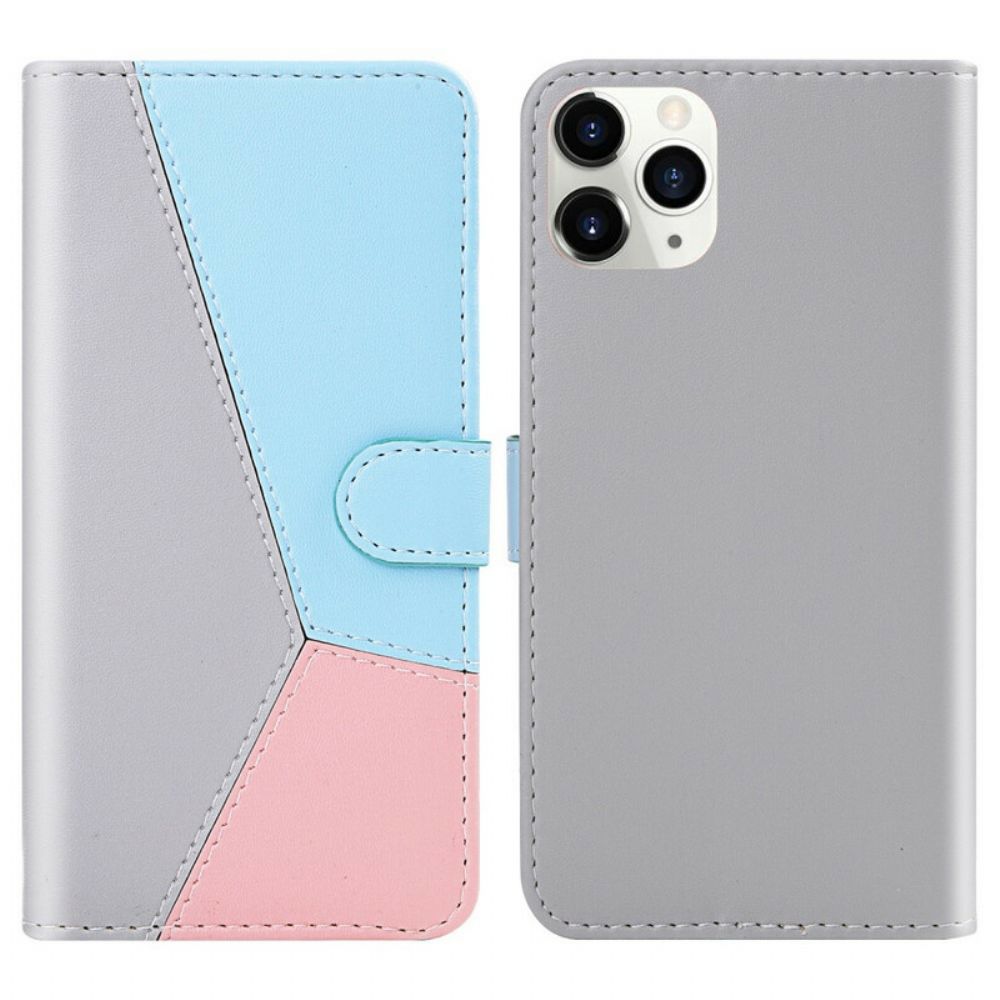 Folio-hoesje voor iPhone 13 Driekleurig Leereffect