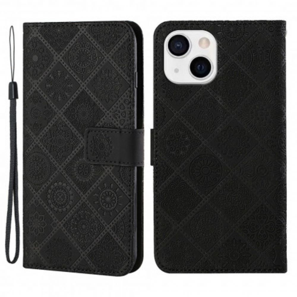 Folio-hoesje voor iPhone 13 Tapijtpatroon