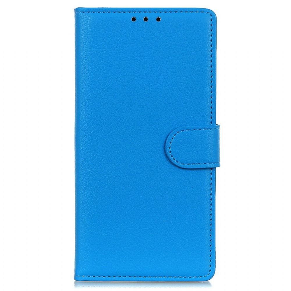 Folio-hoesje voor iPhone 13 Traditioneel Litchi-kunstleer