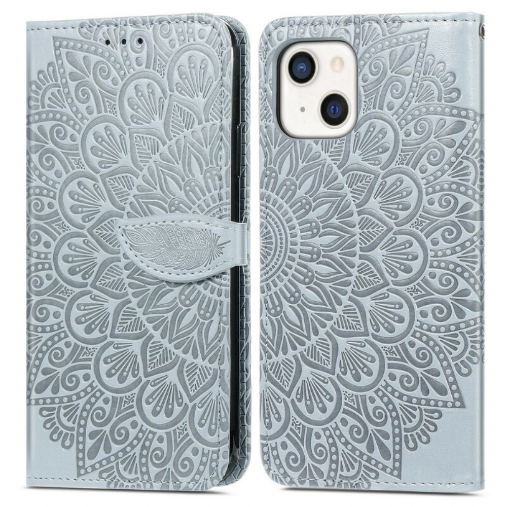 Folio-hoesje voor iPhone 13 Tribale Bladeren