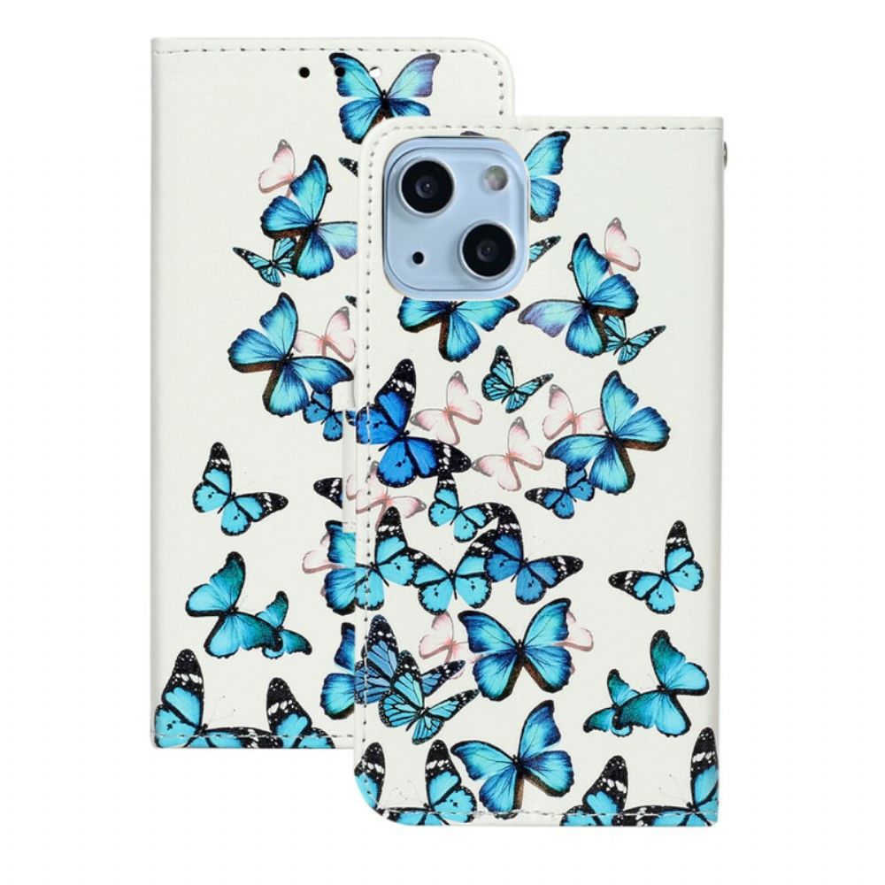 Folio-hoesje voor iPhone 13 Vliegende Vlinders