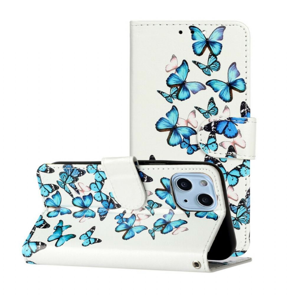 Folio-hoesje voor iPhone 13 Vliegende Vlinders