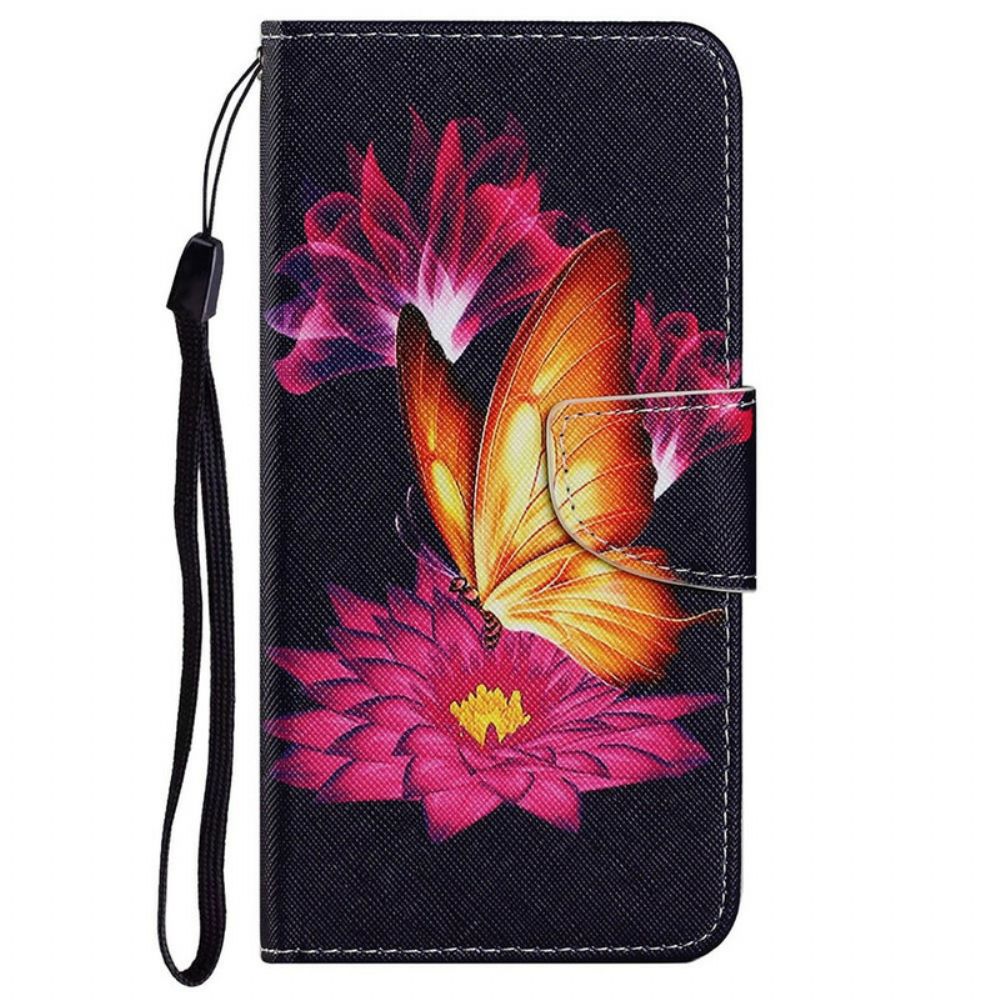 Folio-hoesje voor iPhone 13 Vlinder En Lotus