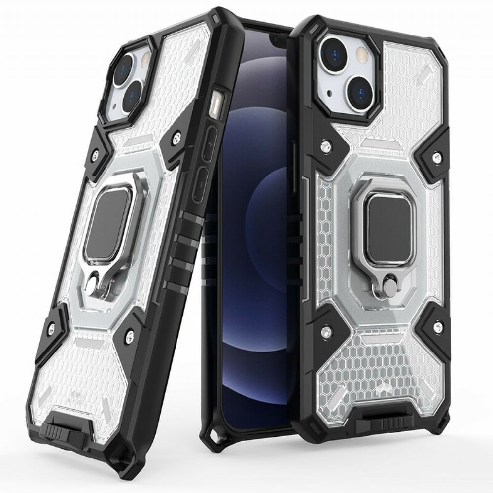 Hoesje voor iPhone 13 Honingraat Met Ring