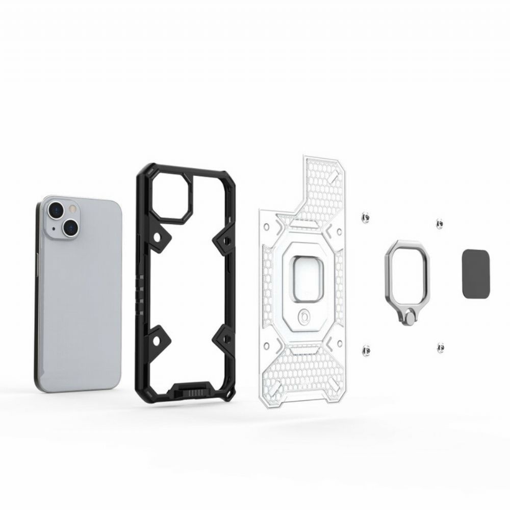 Hoesje voor iPhone 13 Honingraat Met Ring