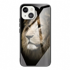 Hoesje voor iPhone 13 Leeuwenkop Gehard Glas