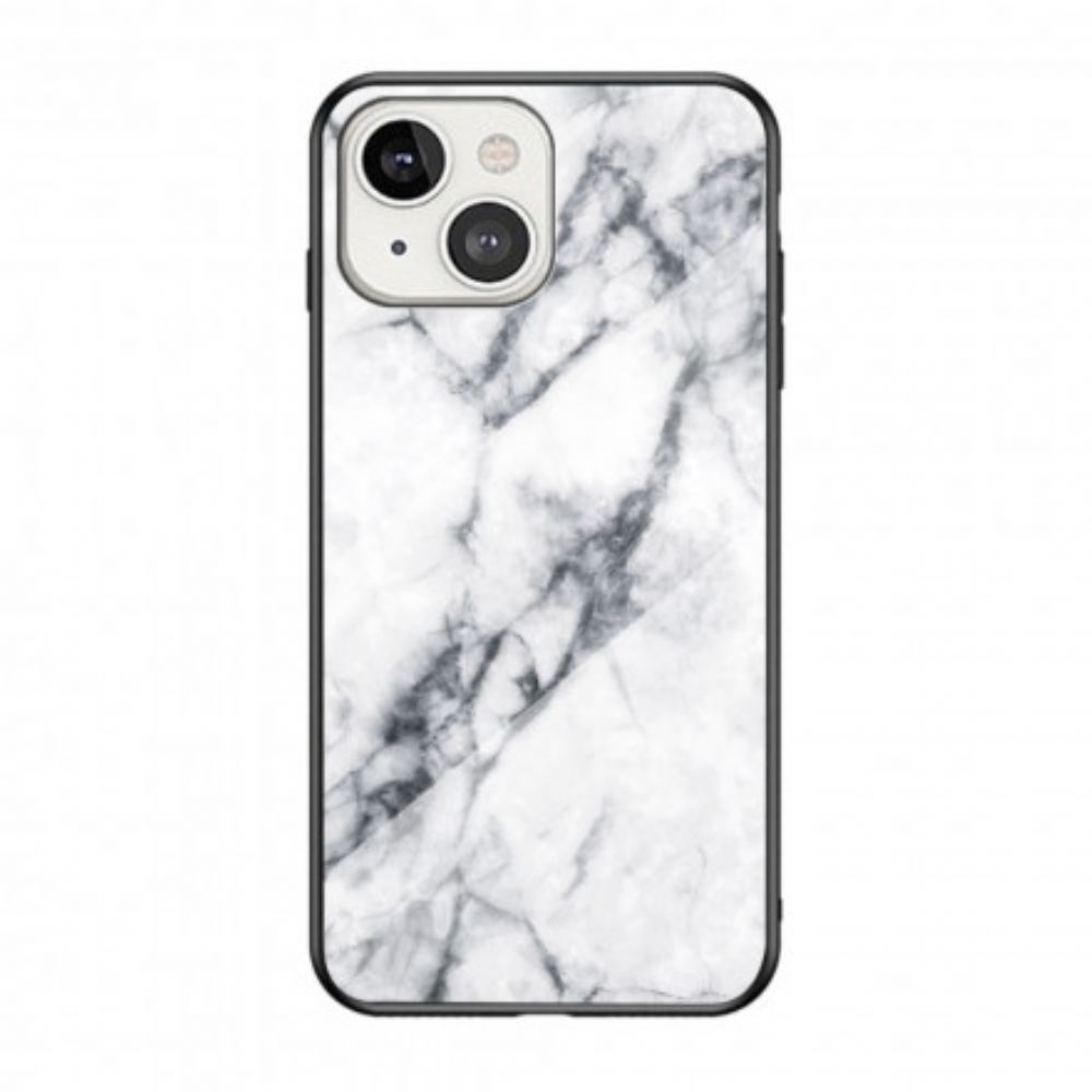Hoesje voor iPhone 13 Marmer Kleuren Gehard Glas