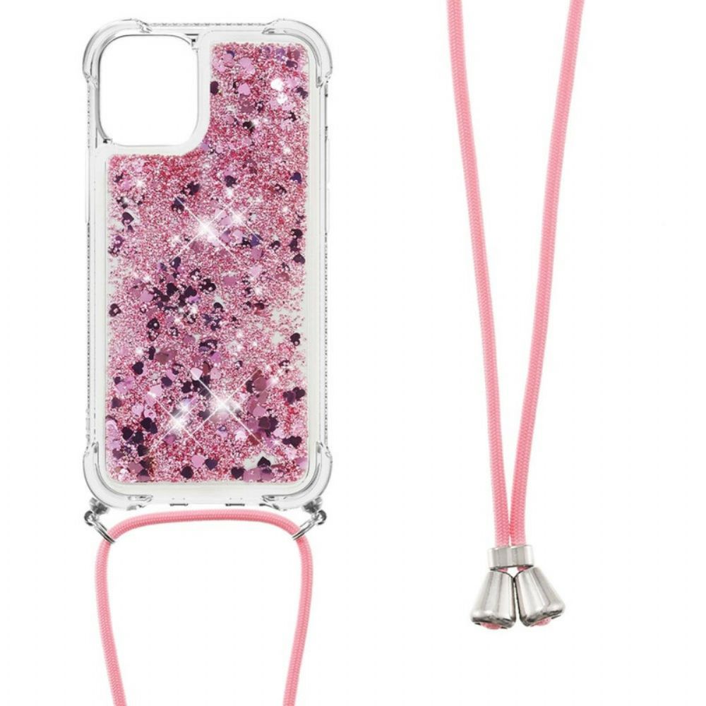 Hoesje voor iPhone 13 Pailletten Met Koord