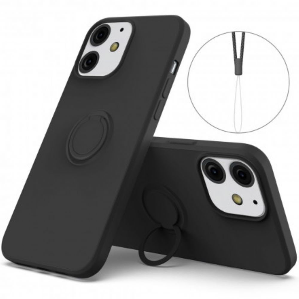 Hoesje voor iPhone 13 Siliconen Met Houder En Koord