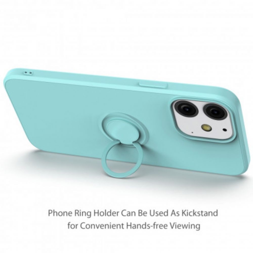 Hoesje voor iPhone 13 Siliconen Met Houder En Koord