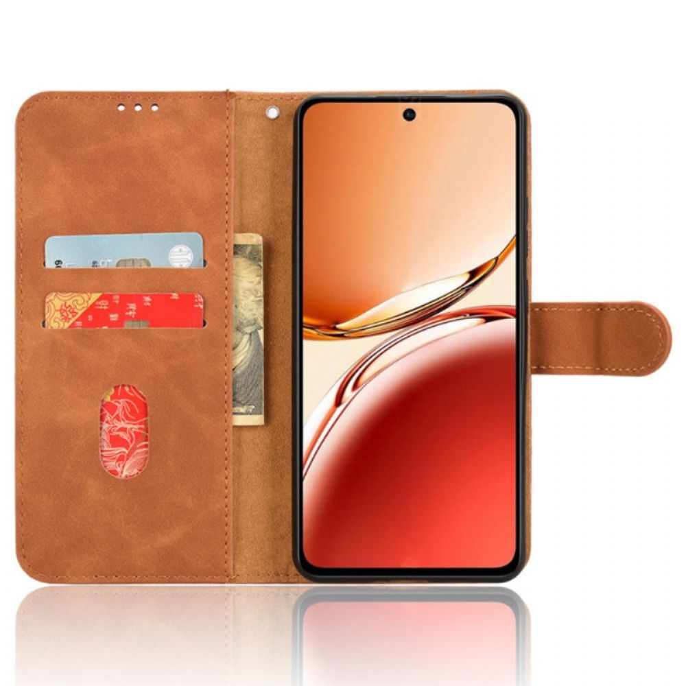 Leren Hoesje Oppo Reno 12f 5g Suède Stijl Bescherming Hoesje