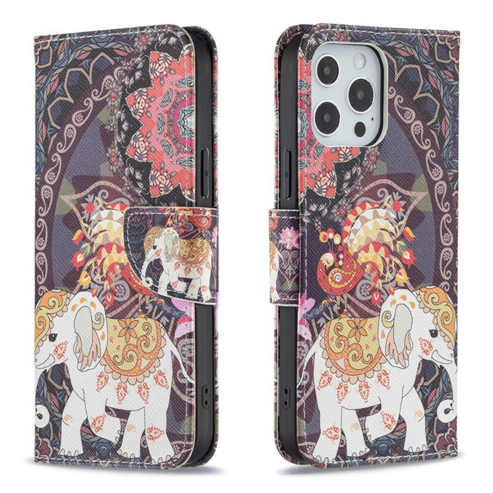 Flip Case voor iPhone 13 Pro Max Indische Olifant