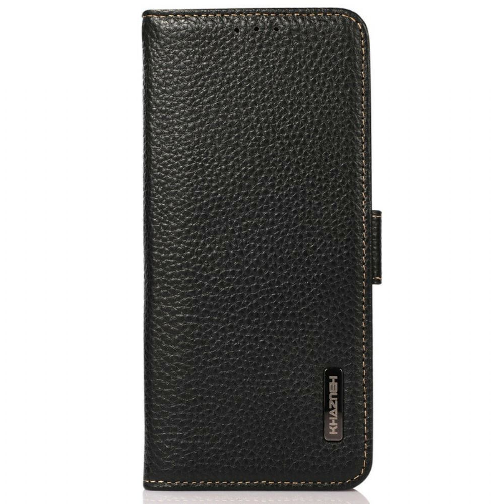 Folio-hoesje voor iPhone 13 Pro Max Echt Litchi Khazneh Leer