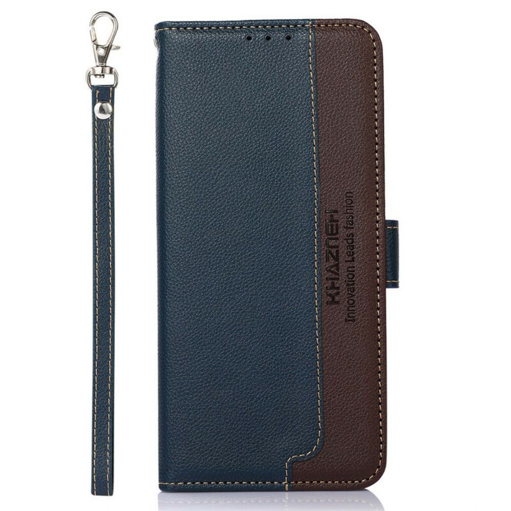 Folio-hoesje voor iPhone 13 Pro Max Liche-stijl Rfid Khazneh
