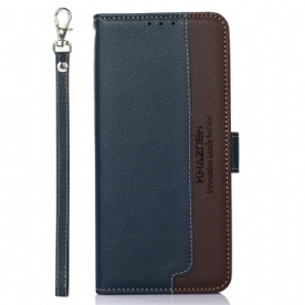 Folio-hoesje voor iPhone 13 Pro Max Liche-stijl Rfid Khazneh
