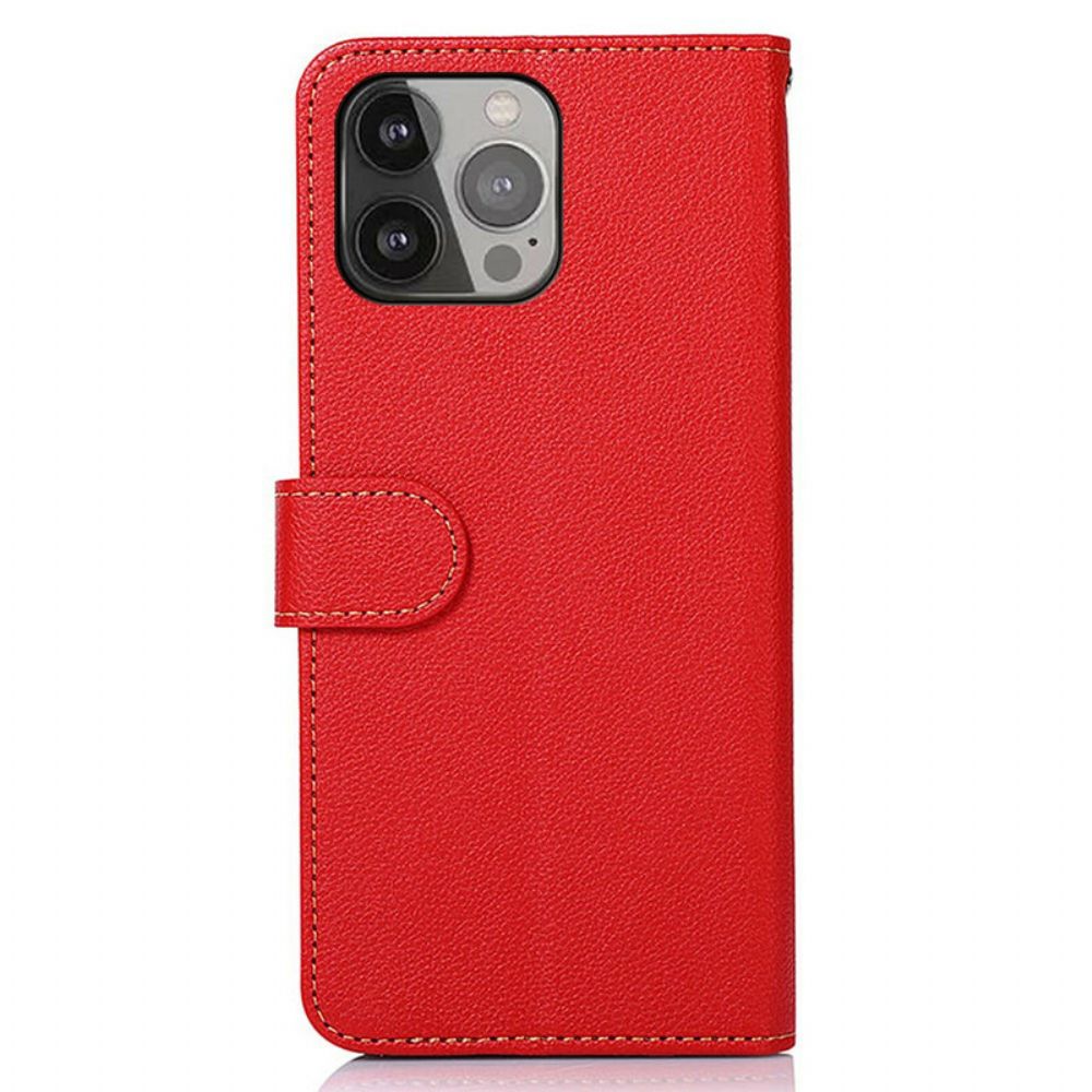 Folio-hoesje voor iPhone 13 Pro Max Liche-stijl Rfid Khazneh