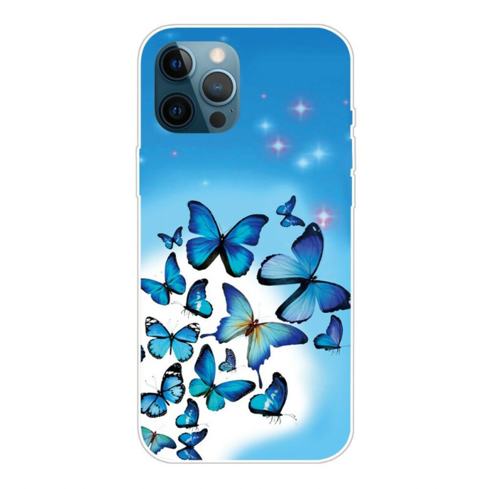 Hoesje voor iPhone 13 Pro Max Blauwe Vlinders