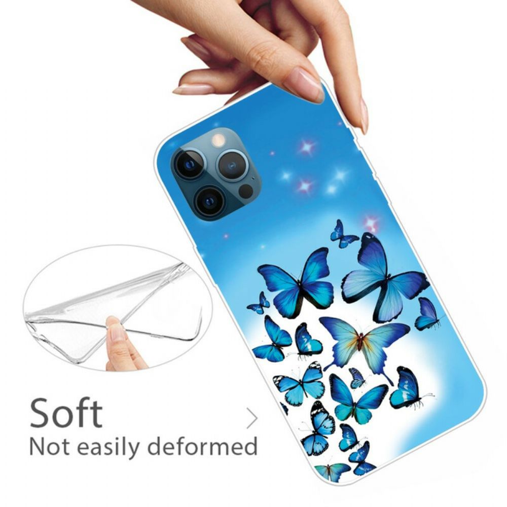 Hoesje voor iPhone 13 Pro Max Blauwe Vlinders