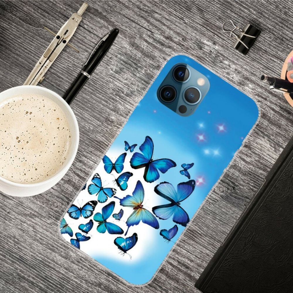 Hoesje voor iPhone 13 Pro Max Blauwe Vlinders