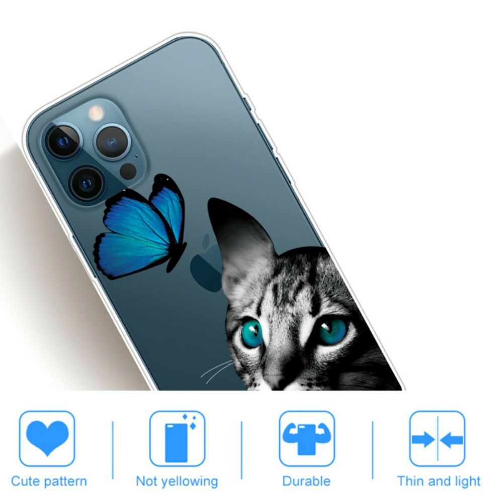 Hoesje voor iPhone 13 Pro Max Kat En Vlinder