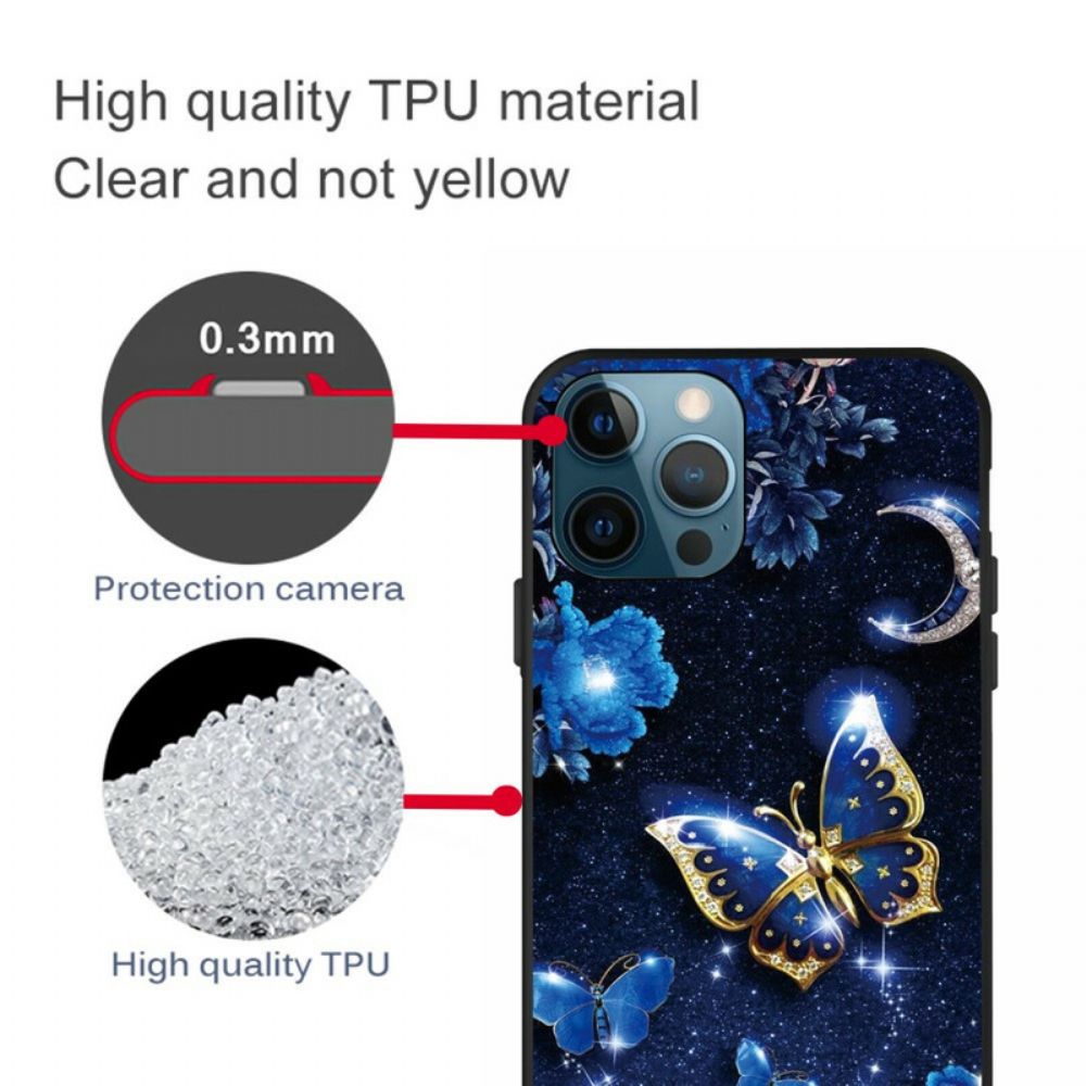 Hoesje voor iPhone 13 Pro Max Vlinder 's Nachts