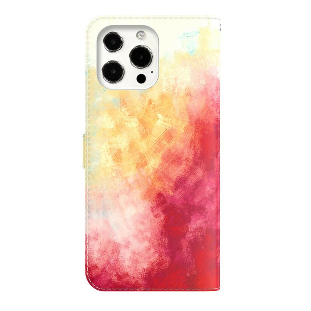 Leren Hoesje voor iPhone 13 Pro Max Aquarel