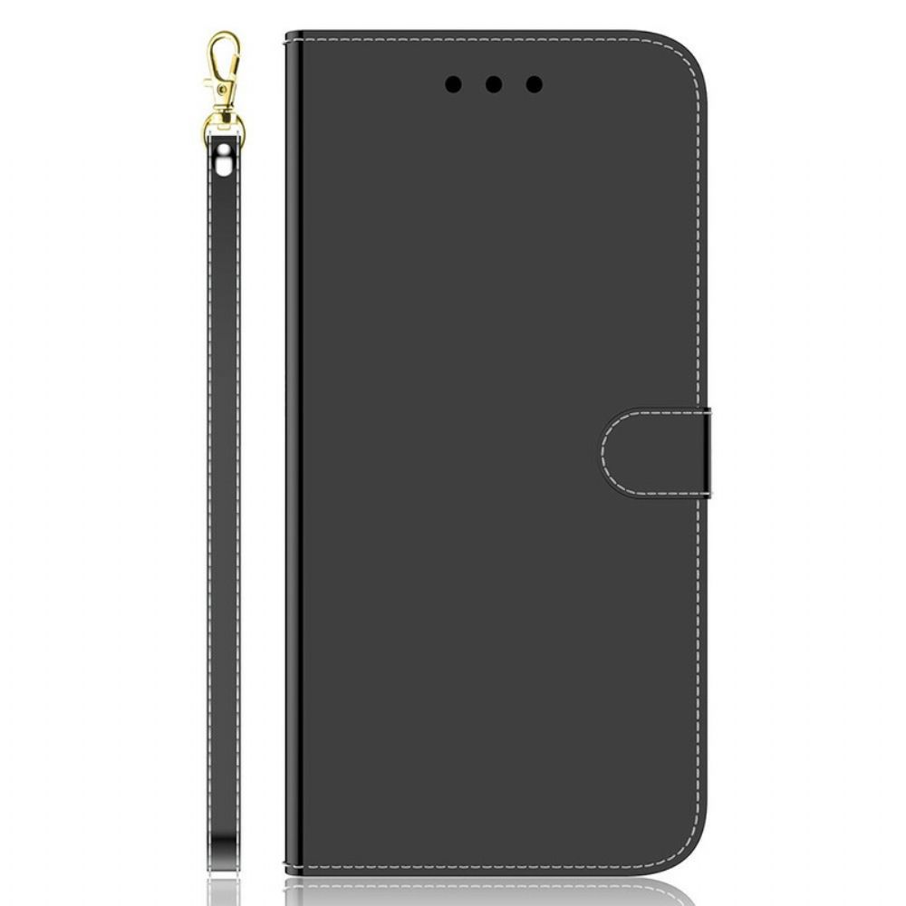 Leren Hoesje voor iPhone 13 Pro Max Spiegel Van Kunstleer