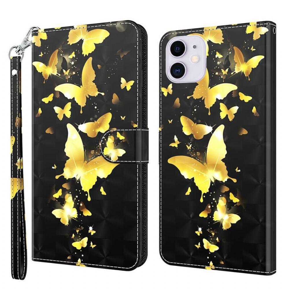 Leren Hoesje voor iPhone 13 Pro Max Vlinders