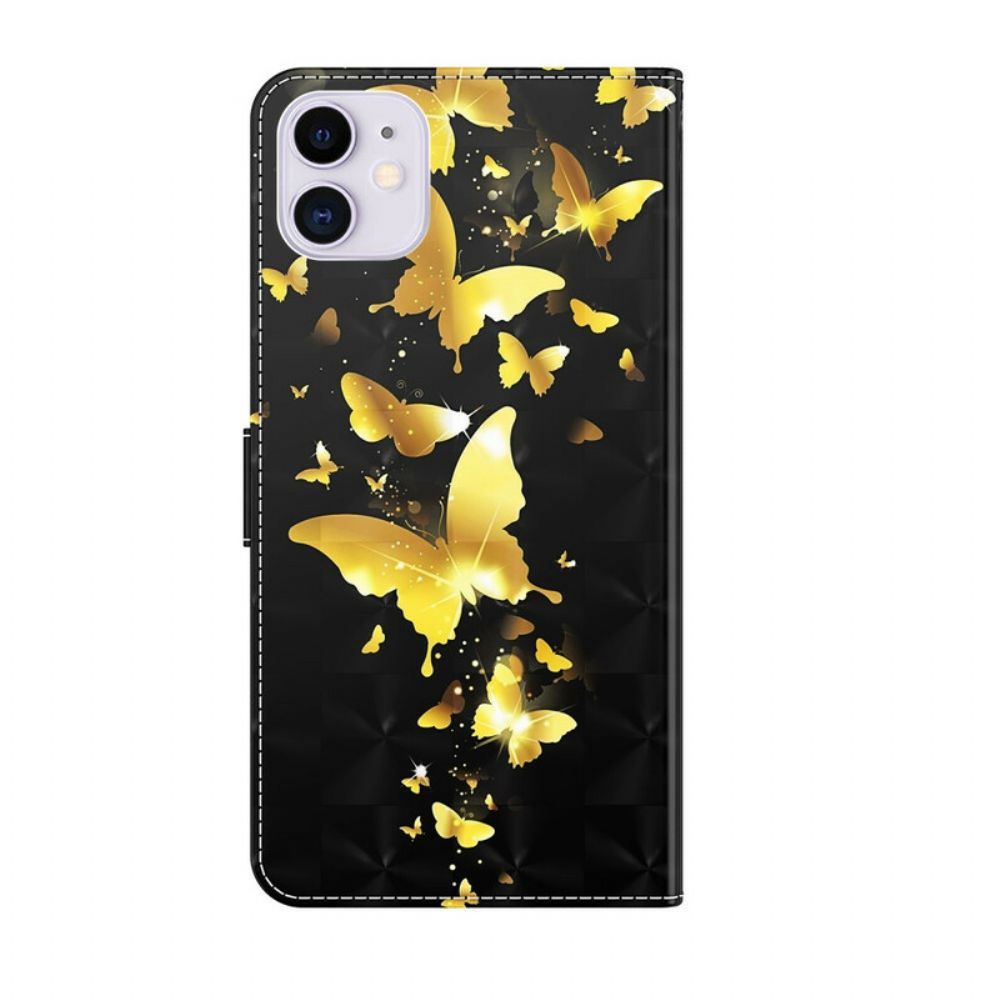 Leren Hoesje voor iPhone 13 Pro Max Vlinders
