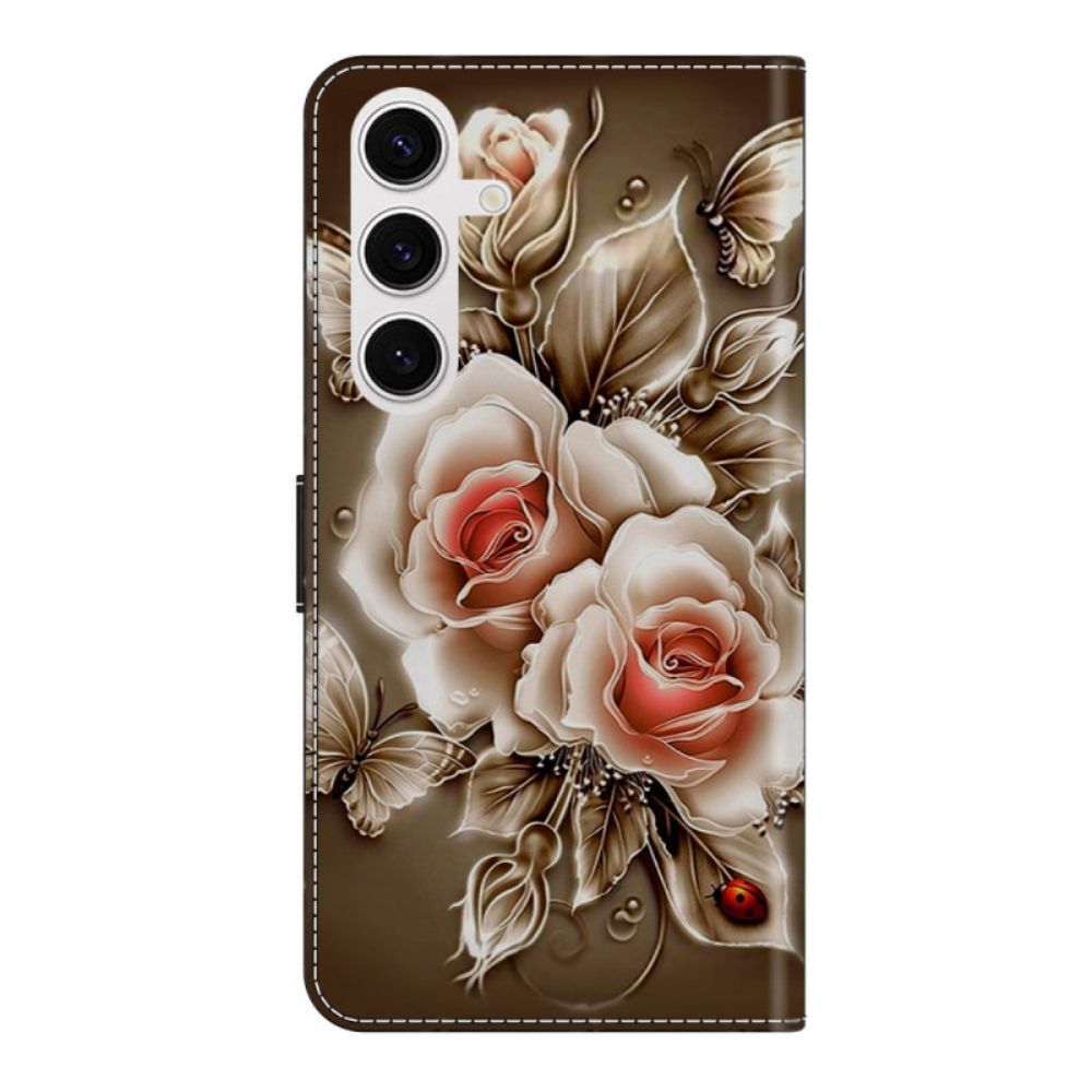 Bescherming Hoesje Samsung Galaxy S26 Plus Bruine Rozen