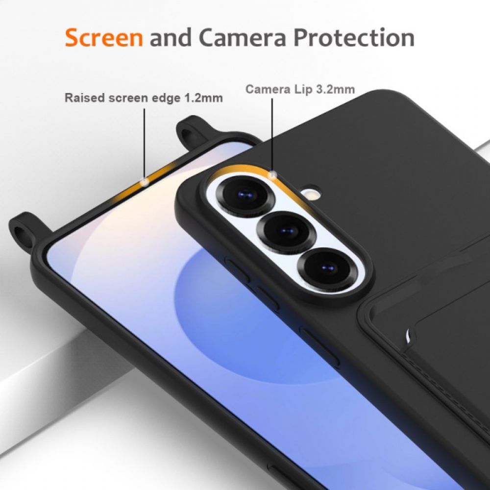 Case Hoesje Samsung Galaxy S26 Plus Telefoonhoesje Kaarthouder En Lanyard