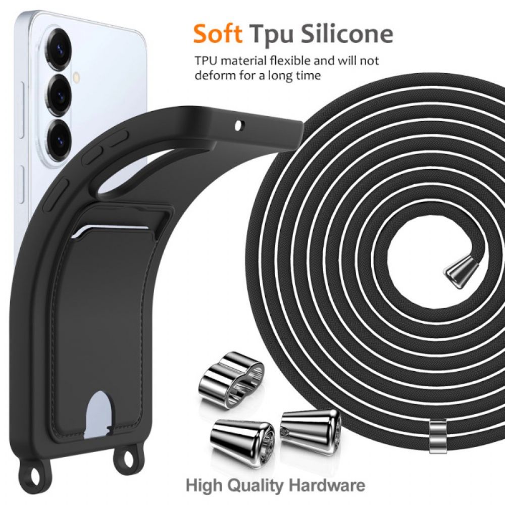 Case Hoesje Samsung Galaxy S26 Plus Telefoonhoesje Kaarthouder En Lanyard