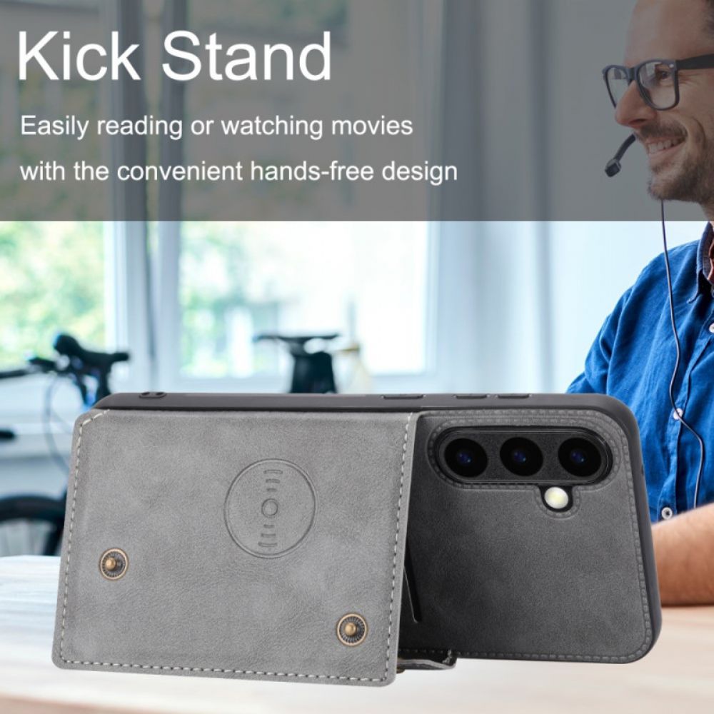 Case Hoesje Samsung Galaxy S26 Plus Telefoonhoesje Kaarthouder Met Leer-effect