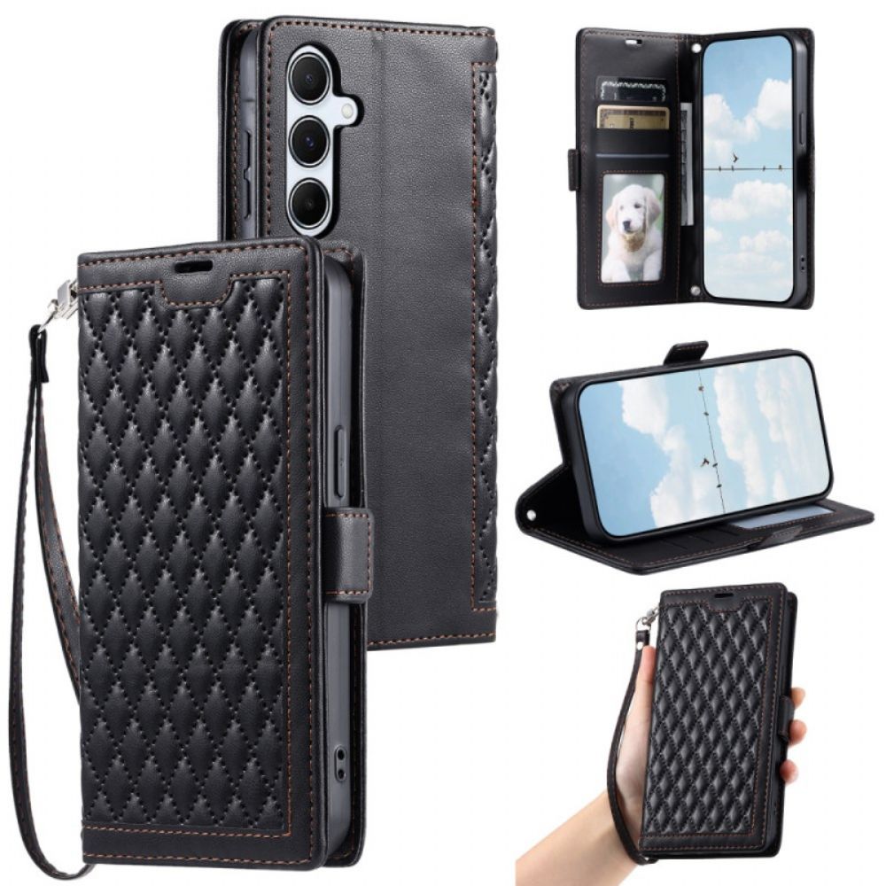 Flip Case Leren Samsung Galaxy S26 Plus Gewatteerd Vintage Design