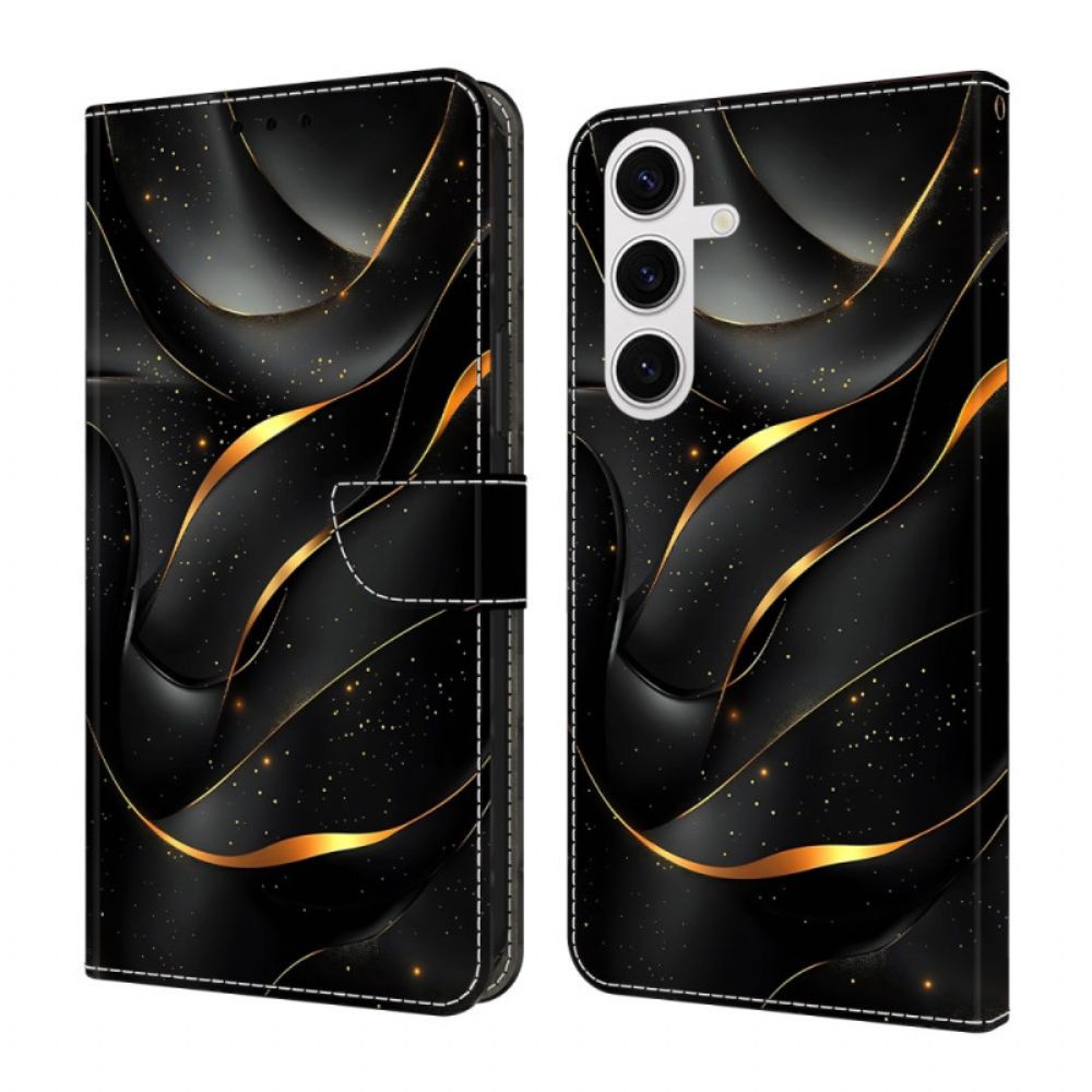 Flip Case Leren Samsung Galaxy S26 Plus Gouden Lint