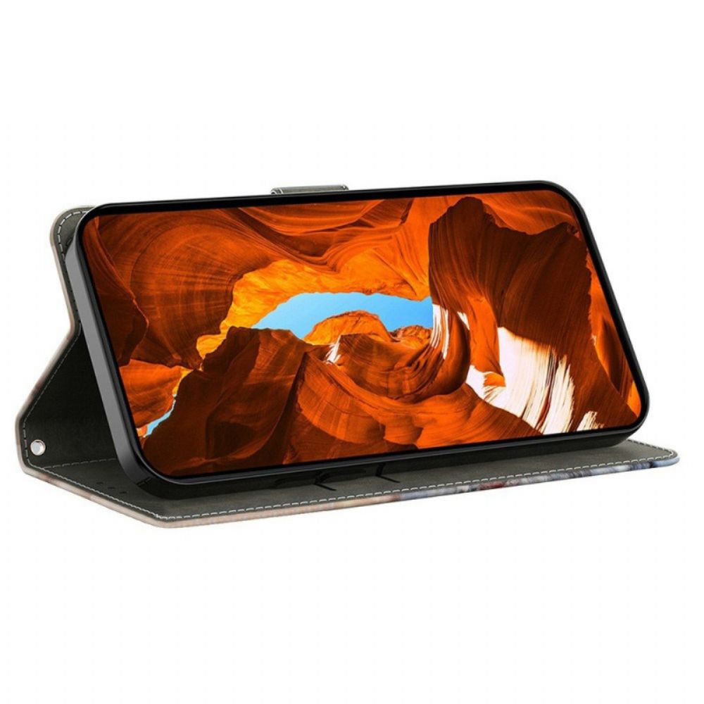 Flip Case Leren Samsung Galaxy S26 Plus Gouden Lotus