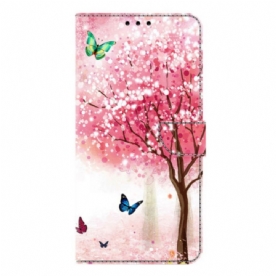 Flip Case Leren Samsung Galaxy S26 Plus Kersenbloesems