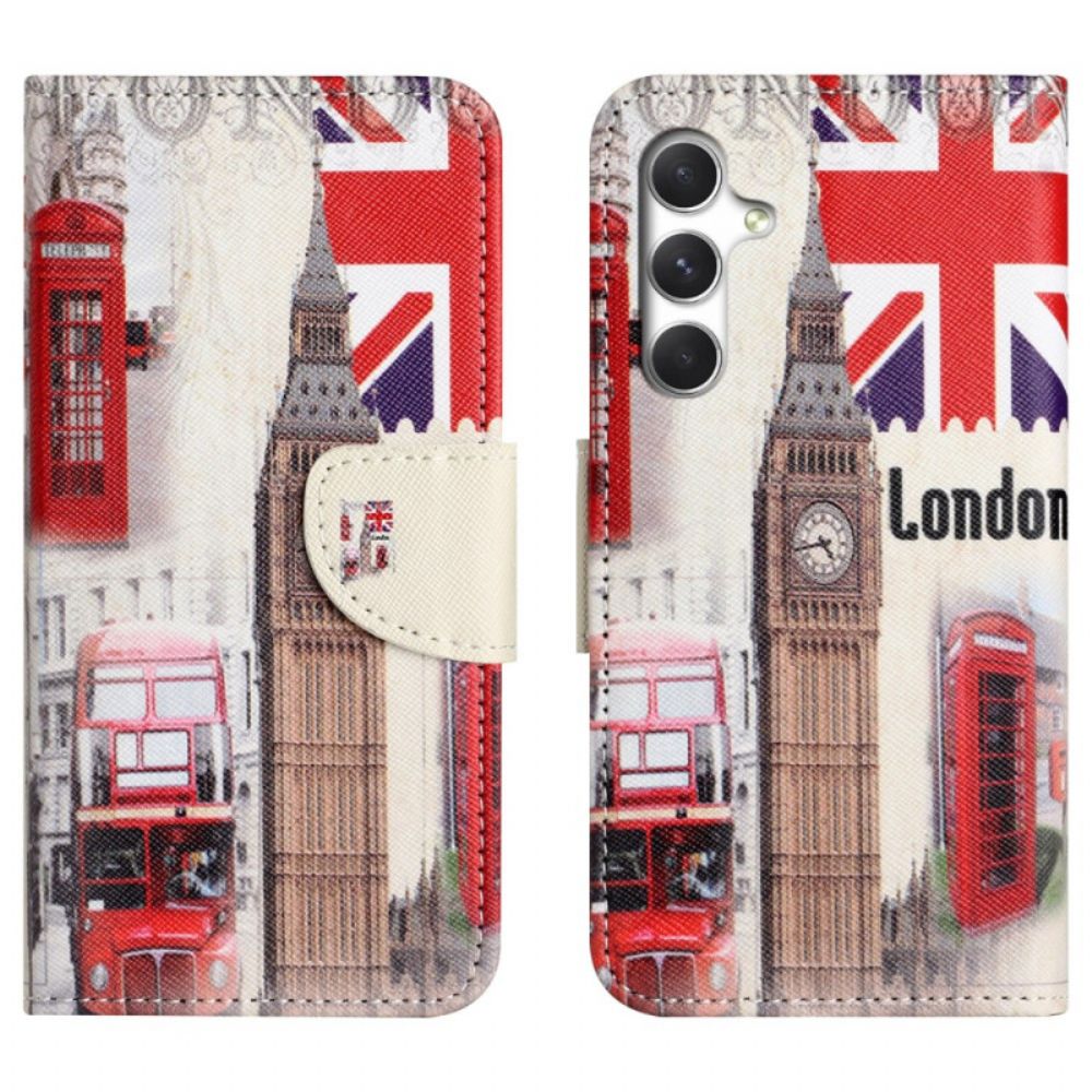 Flip Case Leren Samsung Galaxy S26 Plus Londens Leven