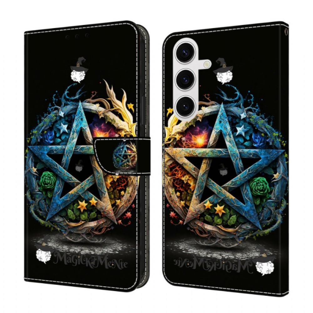Flip Case Leren Samsung Galaxy S26 Plus Pentagram