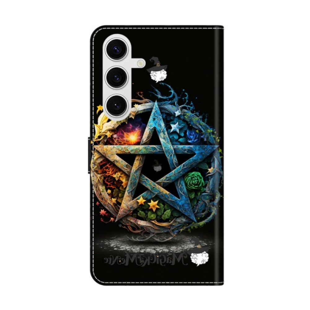 Flip Case Leren Samsung Galaxy S26 Plus Pentagram