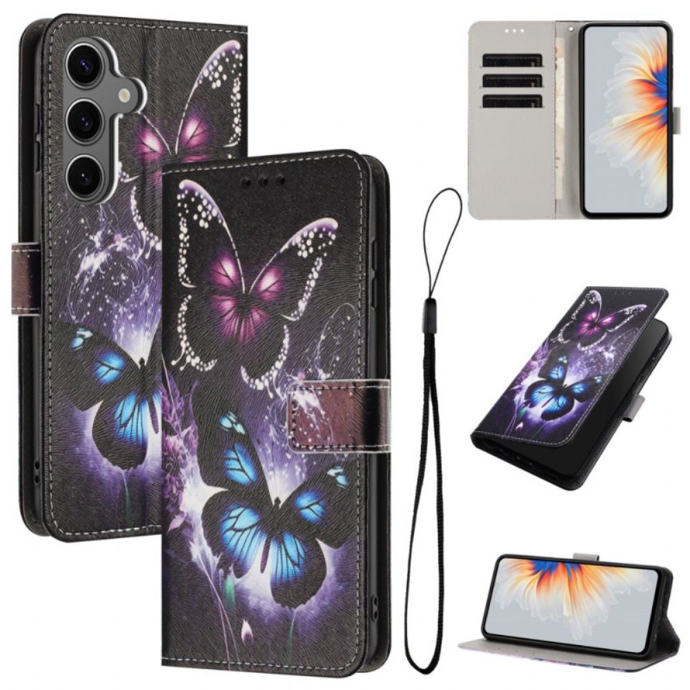 Flip Case Leren Samsung Galaxy S26 Plus Twee Vlinders