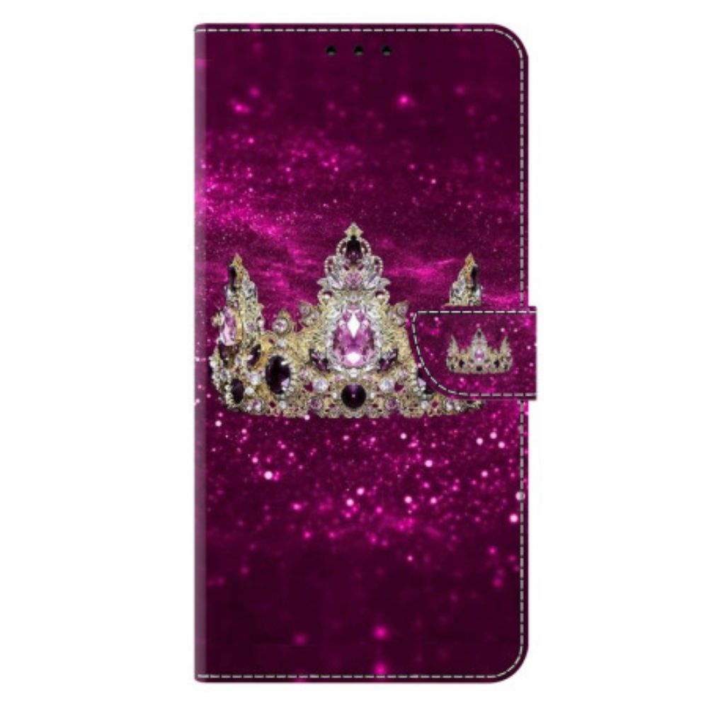Folio-hoesje Samsung Galaxy S26 Plus Paarse Diamanten Kroon