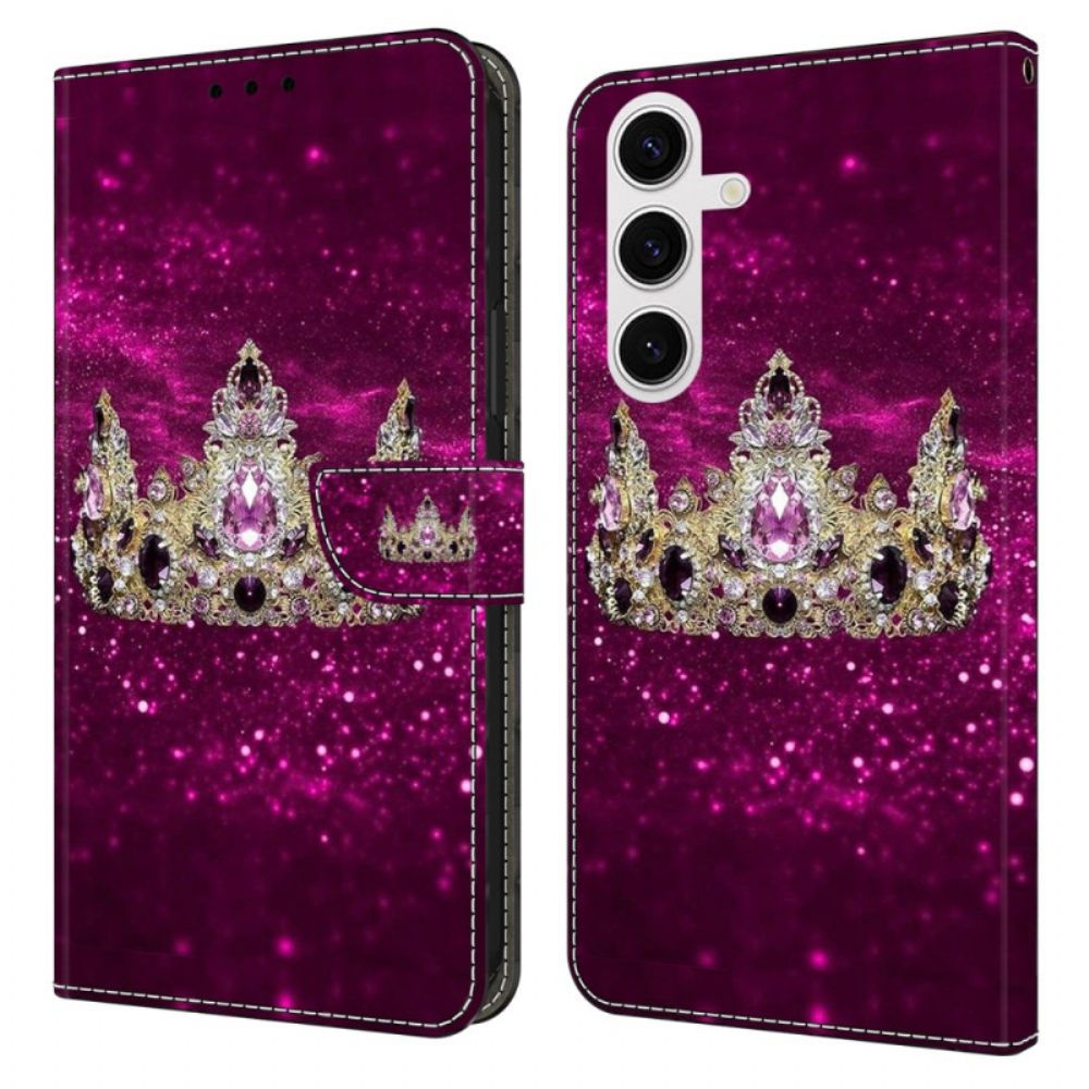 Folio-hoesje Samsung Galaxy S26 Plus Paarse Diamanten Kroon
