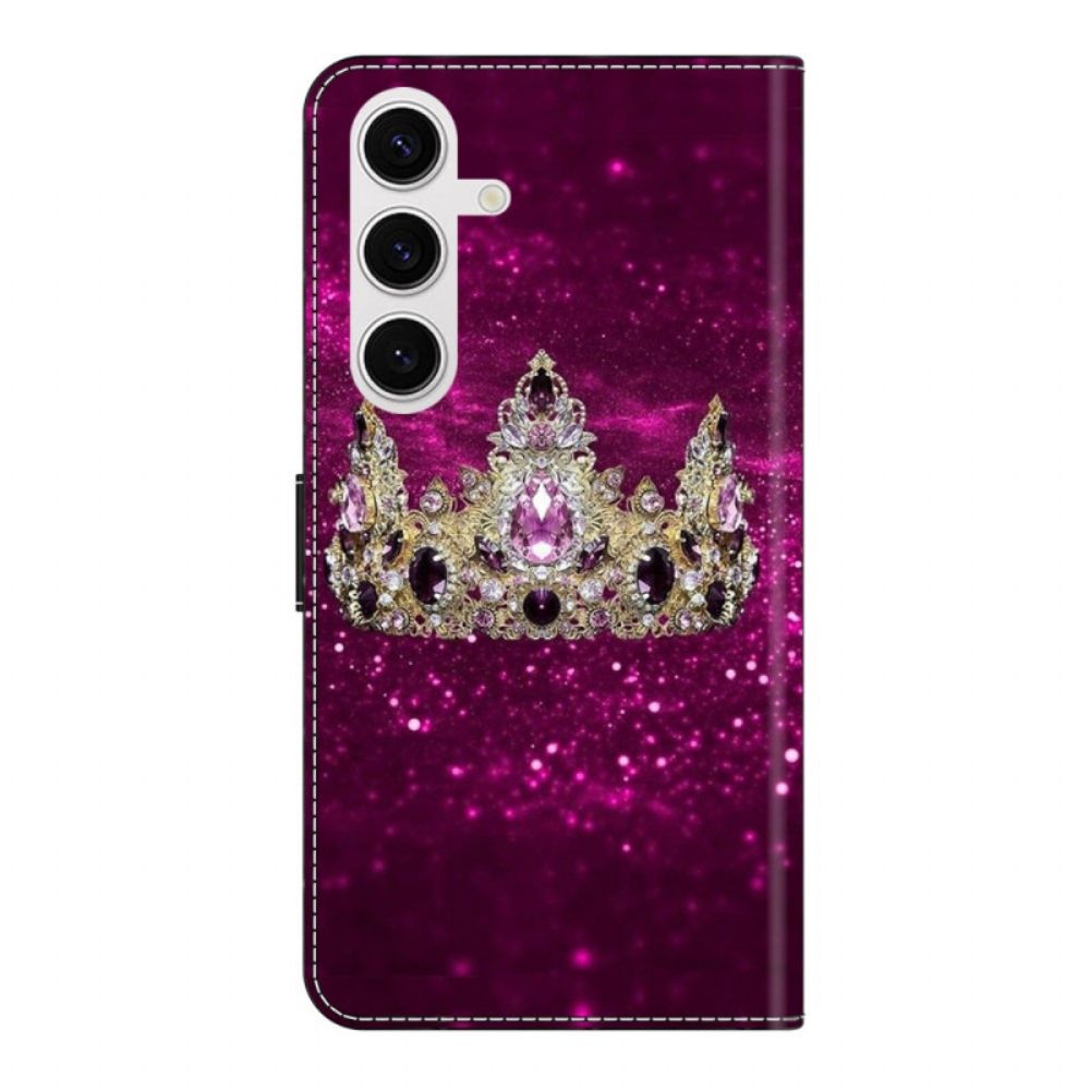 Folio-hoesje Samsung Galaxy S26 Plus Paarse Diamanten Kroon