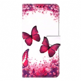 Folio-hoesje Samsung Galaxy S26 Plus Rode Vlinders