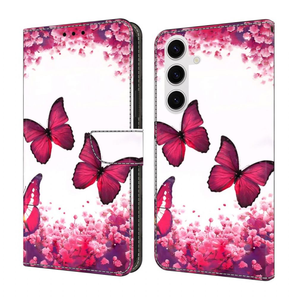 Folio-hoesje Samsung Galaxy S26 Plus Rode Vlinders