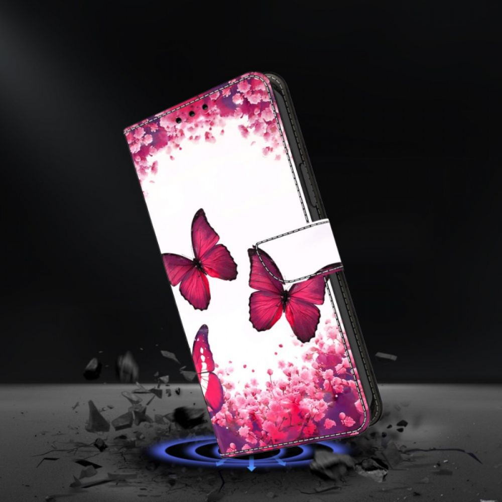 Folio-hoesje Samsung Galaxy S26 Plus Rode Vlinders