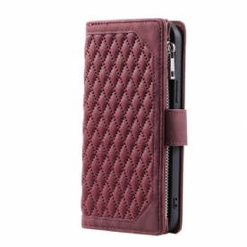 Folio-hoesje Samsung Galaxy S26 Plus Telefoonhoesje Gewatteerde Portemonnee Met Bandje