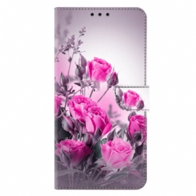 Folio-hoesje Samsung Galaxy S26 Plus Telefoonhoesje Paarse Bloemen
