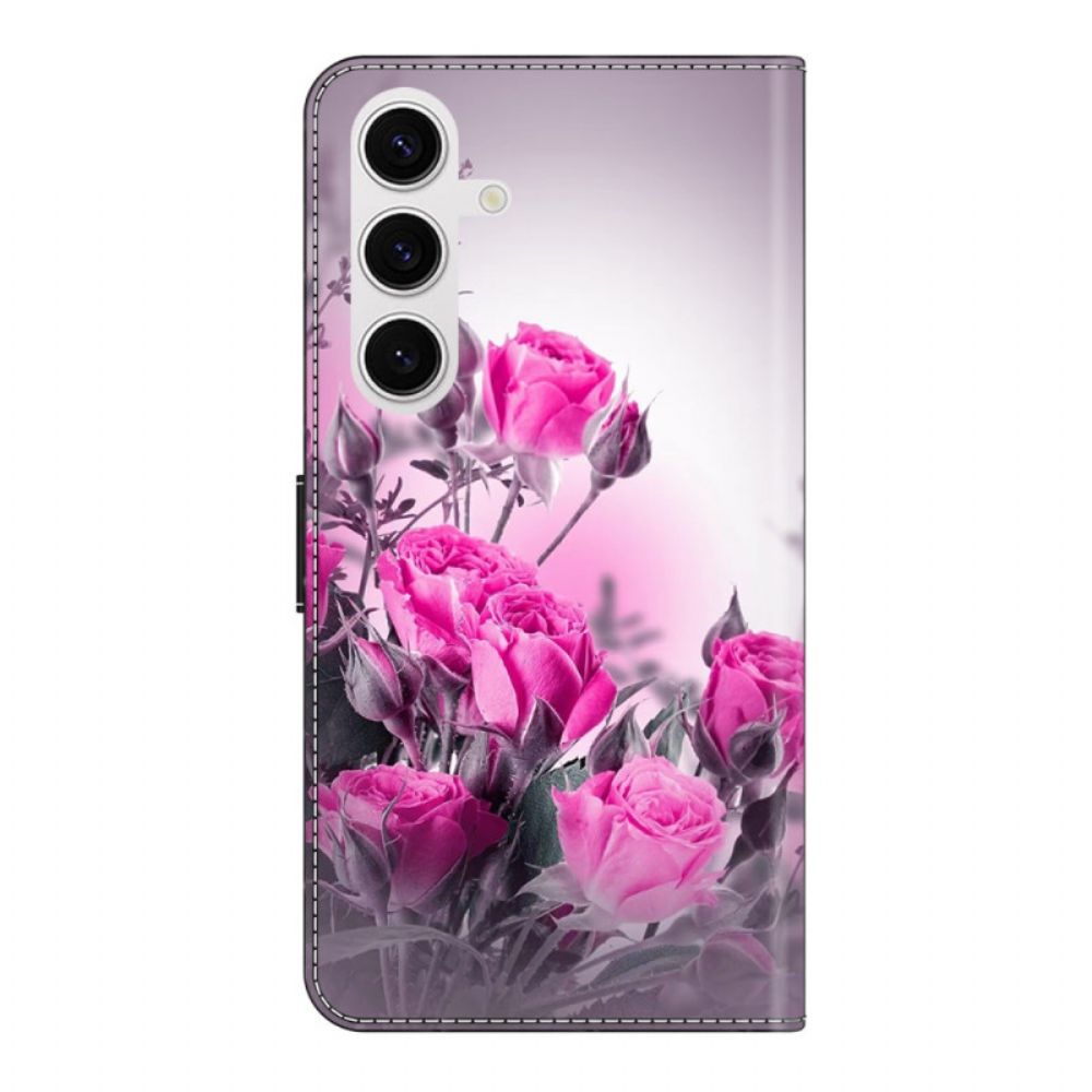 Folio-hoesje Samsung Galaxy S26 Plus Telefoonhoesje Paarse Bloemen